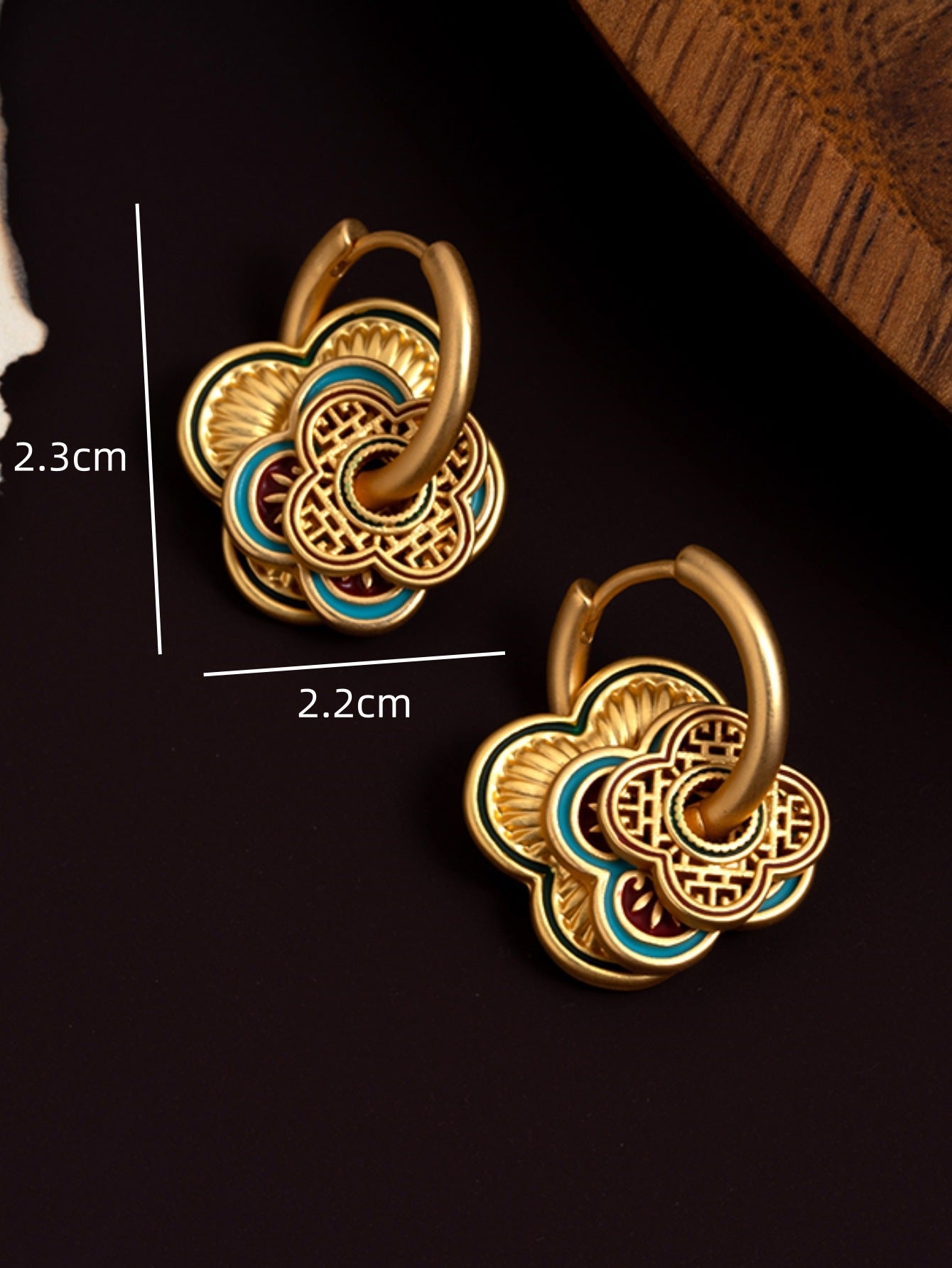 Vintage drip flower earrings