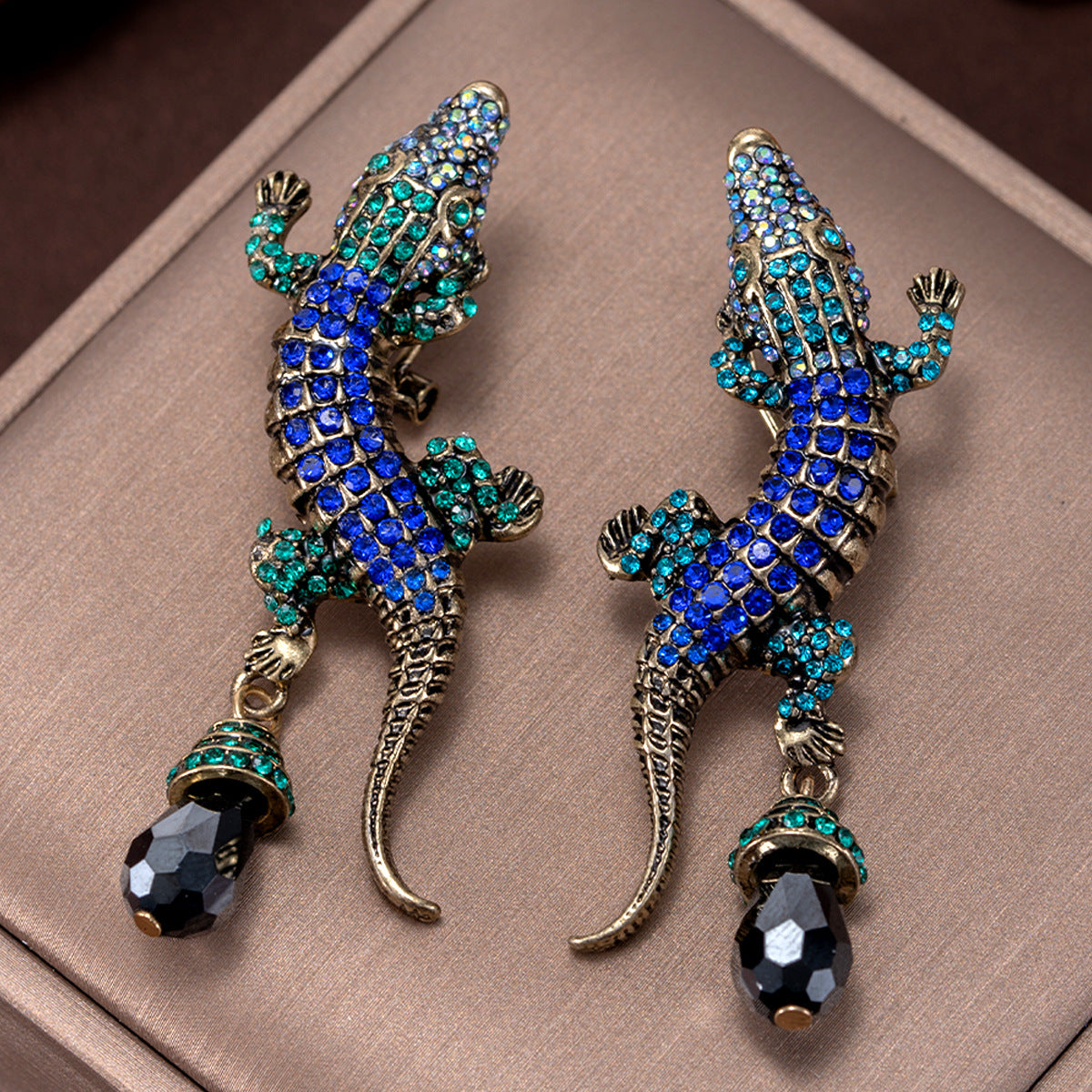 Punk Sapphire Crocodile Earrings