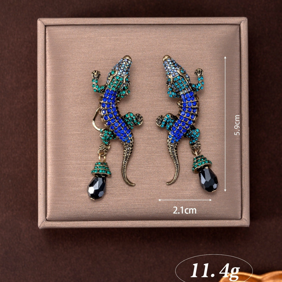 Punk Sapphire Crocodile Earrings