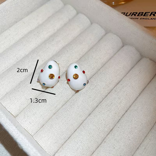 Cute white dripping girl earrings